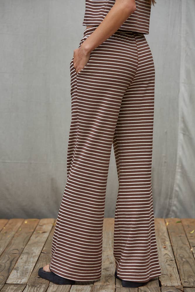 Knit Striped Flare Pants