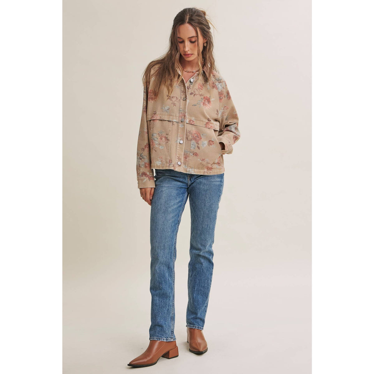 Wild Rose Afternoon Vintage Garment-Washed Jacket