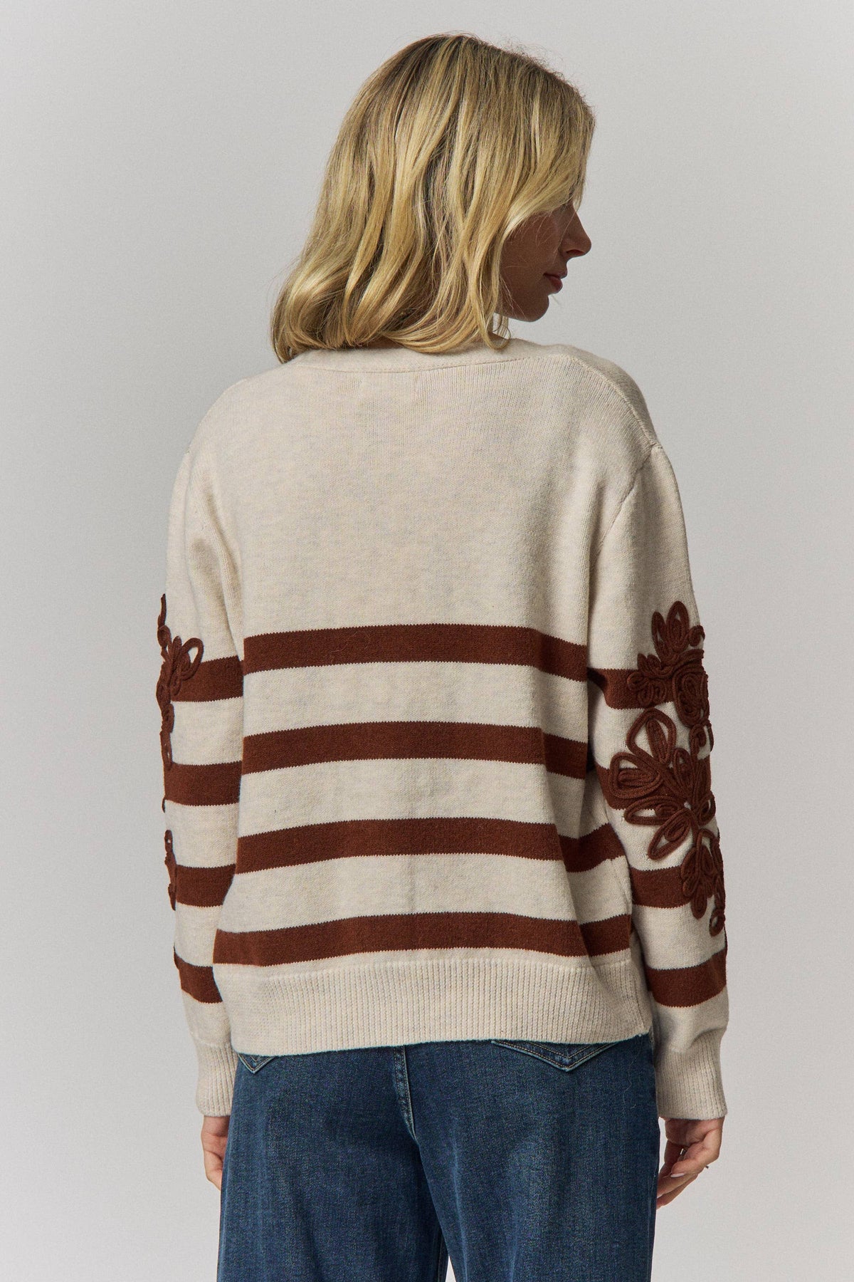 Classic Striped Button Down Cardigan
