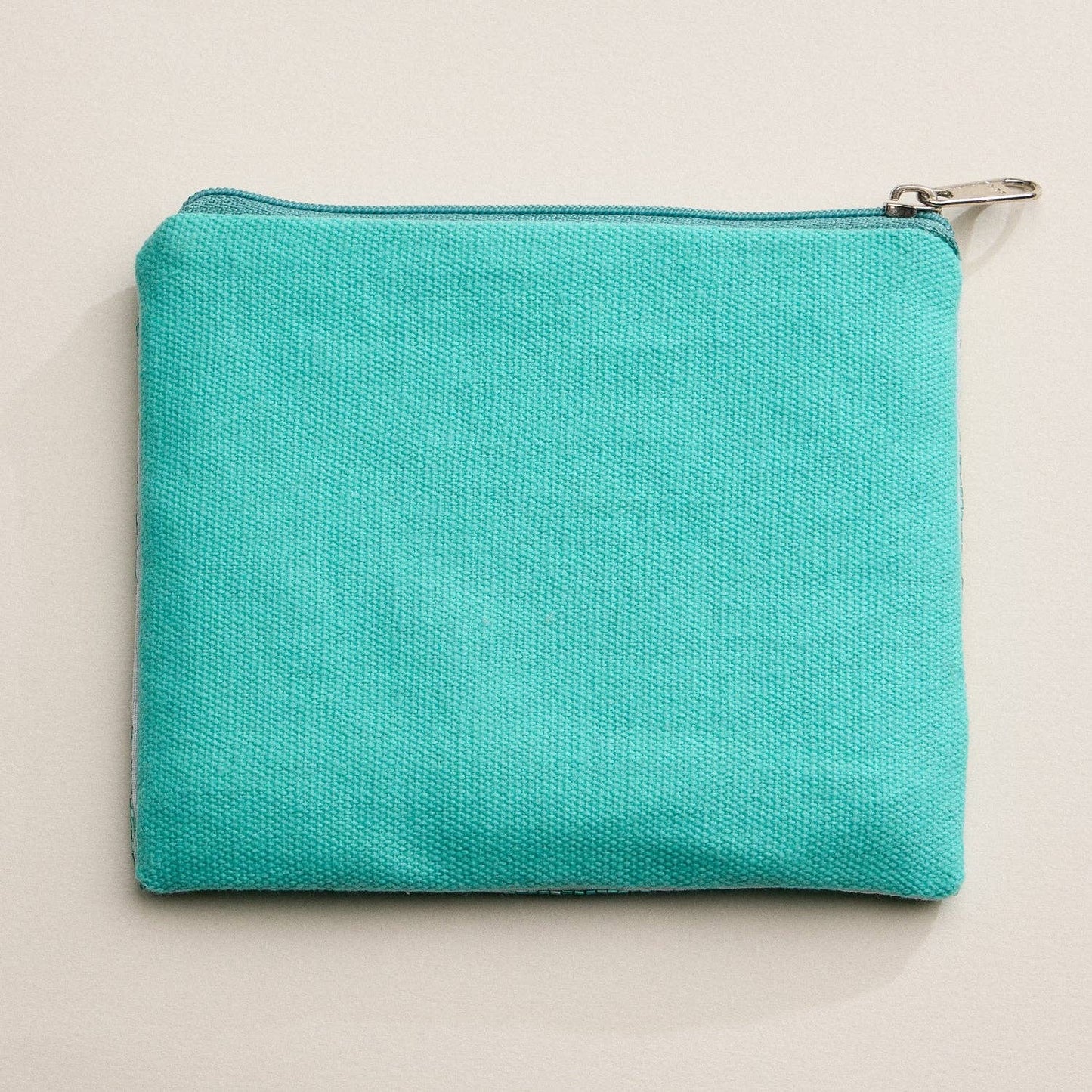 Hand-Beaded & Sequined “Tropical Flamingo” Coin Zip Pouch