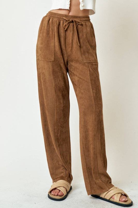 Suede Drawstring Pant